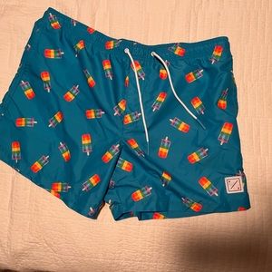 Men’s Rainbow Popsicle Pride Swim Suit XXL American Eagle Trunks.